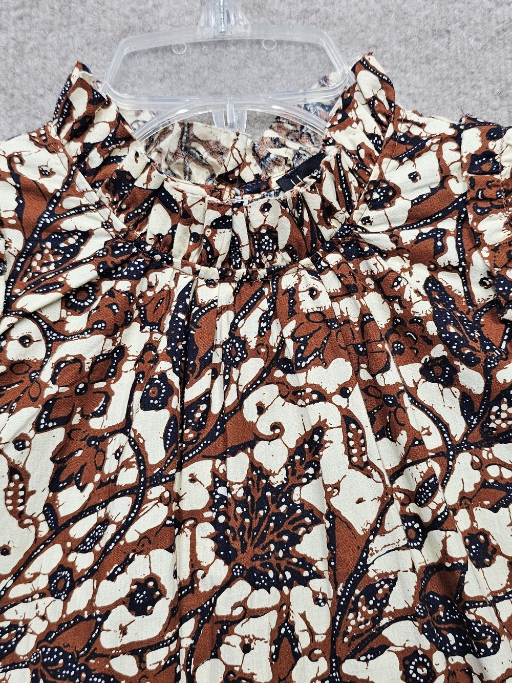 House of Harlow 1960 XS NWT Boho Mini Dress Cotton Ruffle Mock Neck Fall - Picture 6 of 16